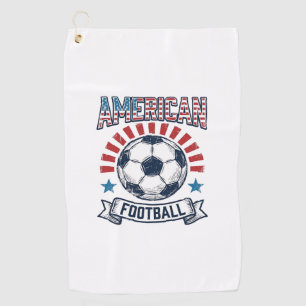 American Football Vintage Soccer Ball Shirt Design Golf Towel