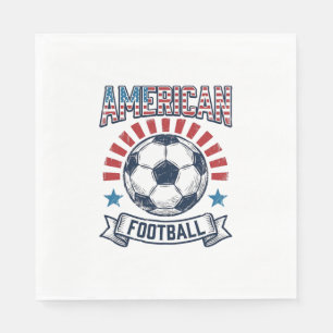 American Football Vintage Soccer Ball Shirt Design Napkin