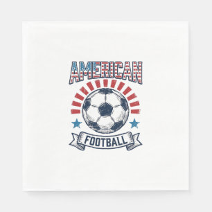 American Football Vintage Soccer Ball Shirt Design Napkin