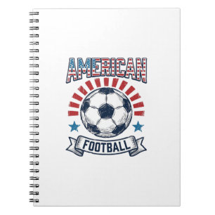 American Football Vintage Soccer Ball Shirt Design Notebook