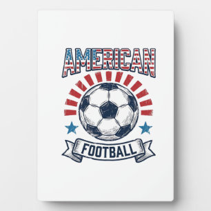 American Football Vintage Soccer Ball Shirt Design Plaque