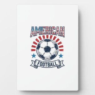 American Football Vintage Soccer Ball Shirt Design Plaque