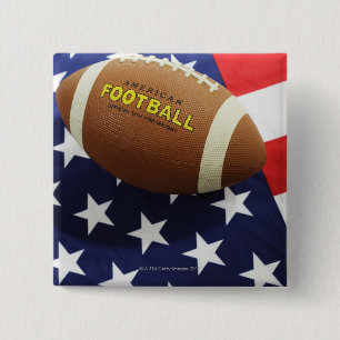 American football with the US flag 15 Cm Square Badge