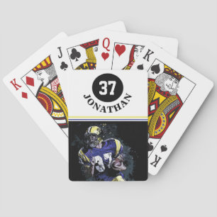 American footballer in cartoon style personalised  playing cards