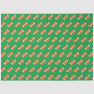 American Footballs on Green Tissue Paper