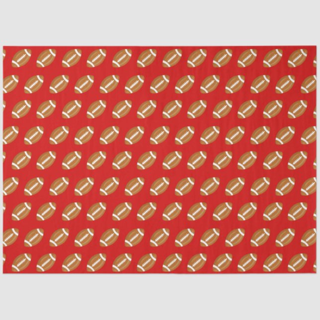 American Footballs on Red Tissue Paper (Front)