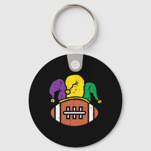 American Footbyll Rug Mardi Gras Carnival Celebrat Key Ring