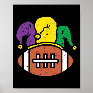American Footbyll Rug Mardi Gras Carnival Celebrat Poster