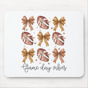American Footll Game Day Vibes Coquette Bow Footll Mouse Mat