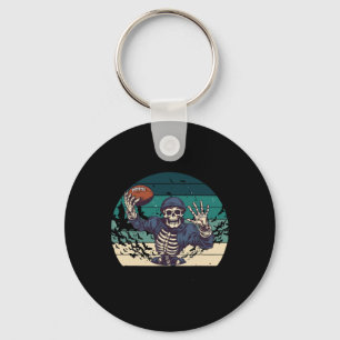 American Footll Retro Vintage Halloween Skeleton  Key Ring