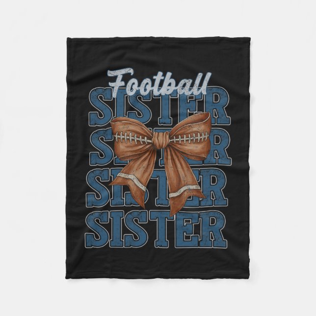 American Footll Sister Coquette Bow Thanksgiving F Fleece Blanket (Front)