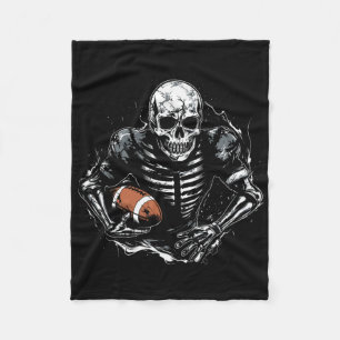 American Footll Skeleton Footll Player Halloween S Fleece Blanket