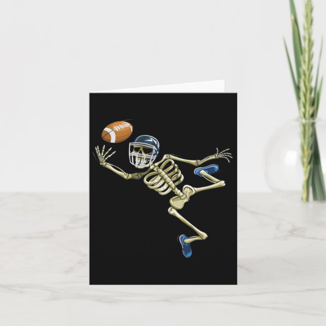 American Footll Skeleton Halloween Men Boys Footll Card (Front)
