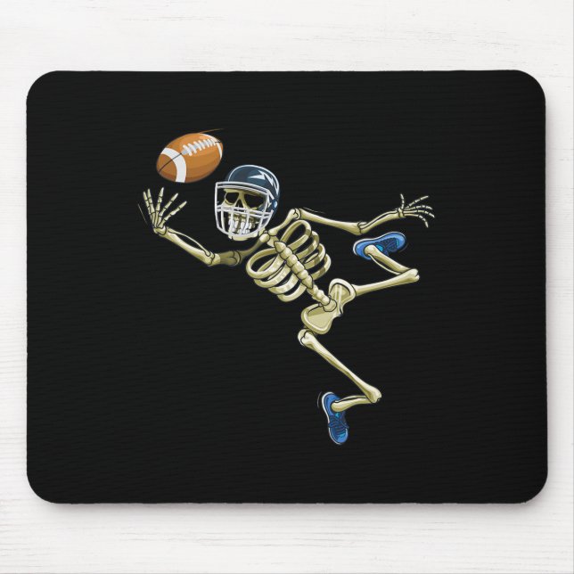American Footll Skeleton Halloween Men Boys Footll Mouse Mat (Front)
