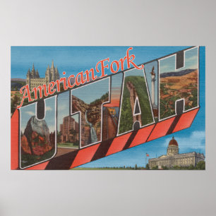 American Fork, Utah - Large Letter Scenes Poster
