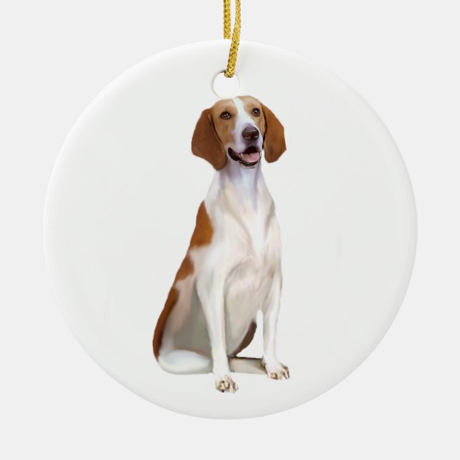 American Foxhound (A) Ceramic Tree Decoration (Front)