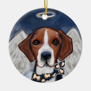 American Foxhound Angel Ceramic Tree Decoration