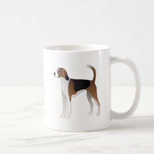 American Foxhound Basic Dog Breed Illustration Coffee Mug