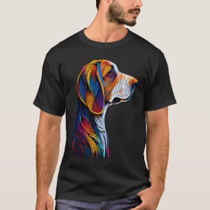 American Foxhound Colourful Abstract Line T-Shirt