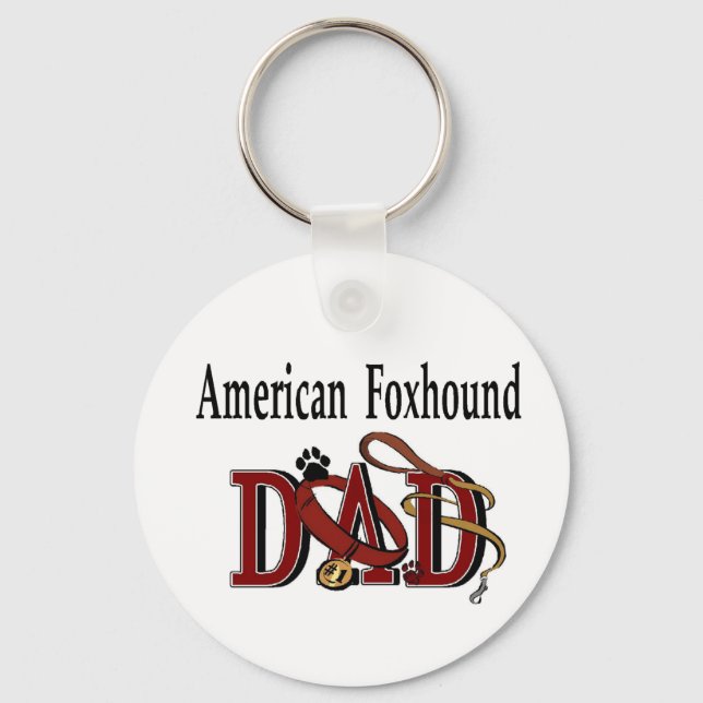American Foxhound Dad Gifts Key Ring (Front)