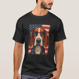 American Foxhound Dog 4th July America USA Flag Pa T-Shirt