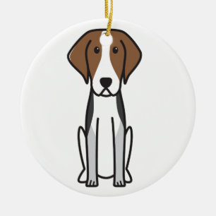 American Foxhound Dog Cartoon Ceramic Tree Decoration