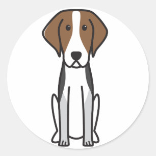 American Foxhound Dog Cartoon Classic Round Sticker