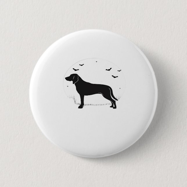 American Foxhound Dog � Halloween Moon Silhouette  6 Cm Round Badge (Front)