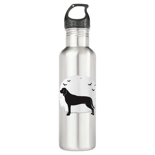 American Foxhound Dog – Halloween Moon Silhouette  710 Ml Water Bottle (Front)