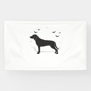 American Foxhound Dog – Halloween Moon Silhouette  Banner