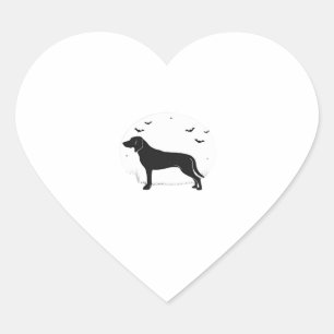 American Foxhound Dog � Halloween Moon Silhouette Heart Sticker
