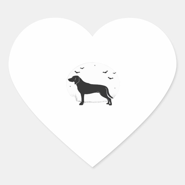 American Foxhound Dog � Halloween Moon Silhouette  Heart Sticker (Front)