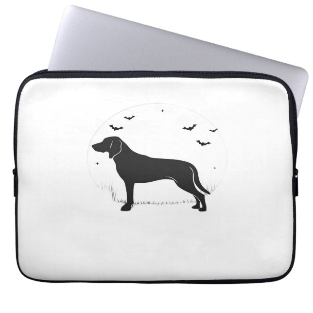American Foxhound Dog – Halloween Moon Silhouette  Laptop Sleeve (Front)