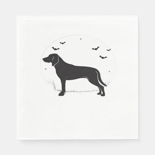 American Foxhound Dog – Halloween Moon Silhouette  Napkin (Front)