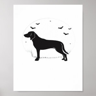 American Foxhound Dog – Halloween Moon Silhouette  Poster