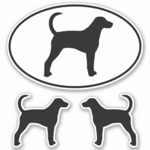 American Foxhound Dog Silhouette Vinyl Stickers