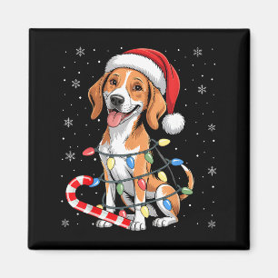 American Foxhound Dog Ugly Christmas Candy Cane Tr Magnet