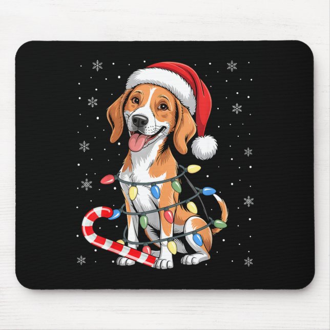 American Foxhound Dog Ugly Christmas Candy Cane Tr Mouse Mat (Front)