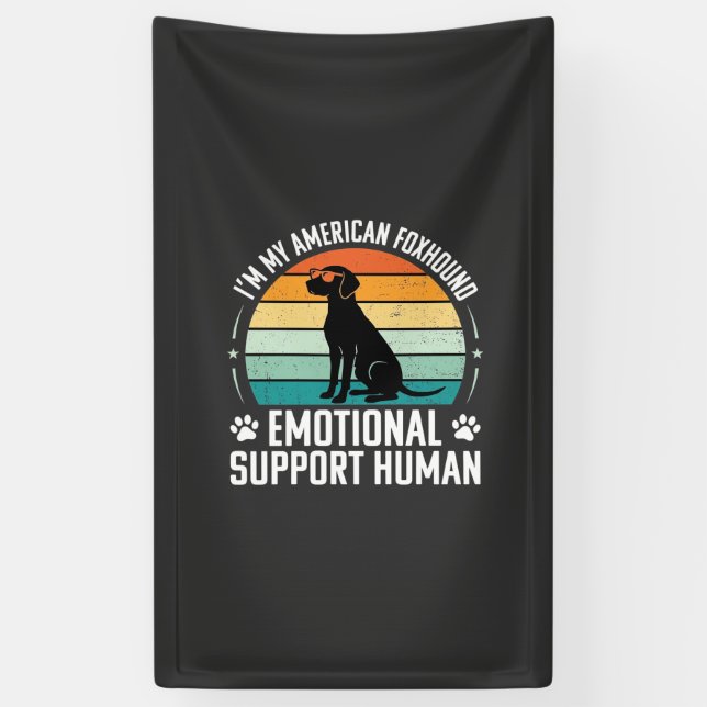 American Foxhound Emotional Support Human Dog Banner (Vertical)