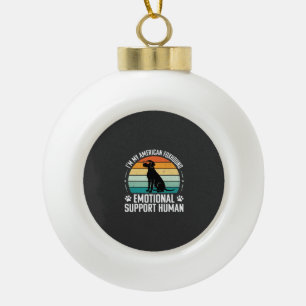American Foxhound Emotional Support Human Dog Ceramic Ball Christmas Ornament