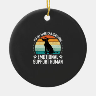 American Foxhound Emotional Support Human Dog Ceramic Tree Decoration