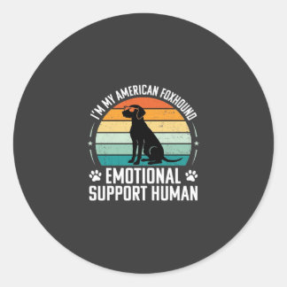 American Foxhound Emotional Support Human Dog Classic Round Sticker