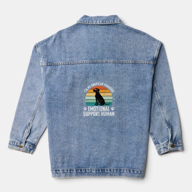 American Foxhound Emotional Support Human Dog Denim Jacket (Back)