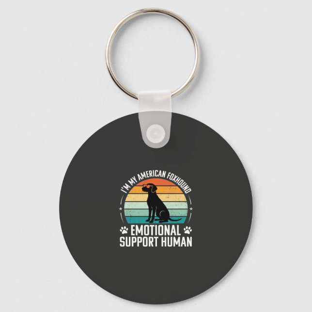 American Foxhound Emotional Support Human Dog Key Ring (Front)