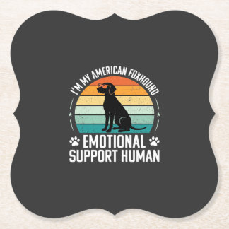 American Foxhound Emotional Support Human Dog Paper Coaster