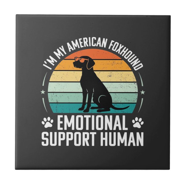American Foxhound Emotional Support Human Dog Tile (Front)