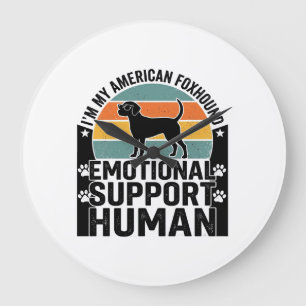 American Foxhound Emotional Support Human Shirt De Large Clock