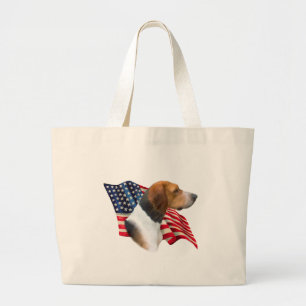 American Foxhound Flag Large Tote Bag