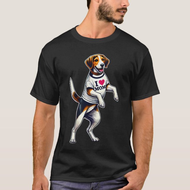 American Foxhound Mum I Love Mum American T-Shirt (Front)