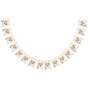 American Foxhound Painting - Cute Original Dog Art Bunting